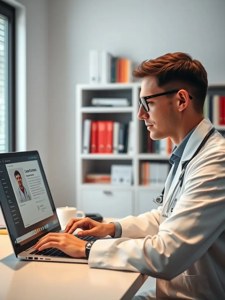 A healthcare IT professional configures and maintains an electronic medical record system, ensuring data security and seamless access for healthcare providers at Go Healthcare Consulting Services.